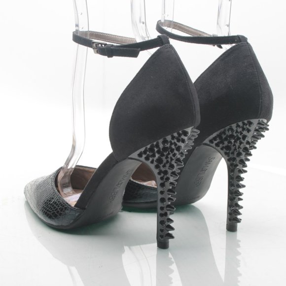 Sam & Libby D'Orsay Stiletto Heels Women 8 Faux Leather Pointed Toe - Picture 7 of 16